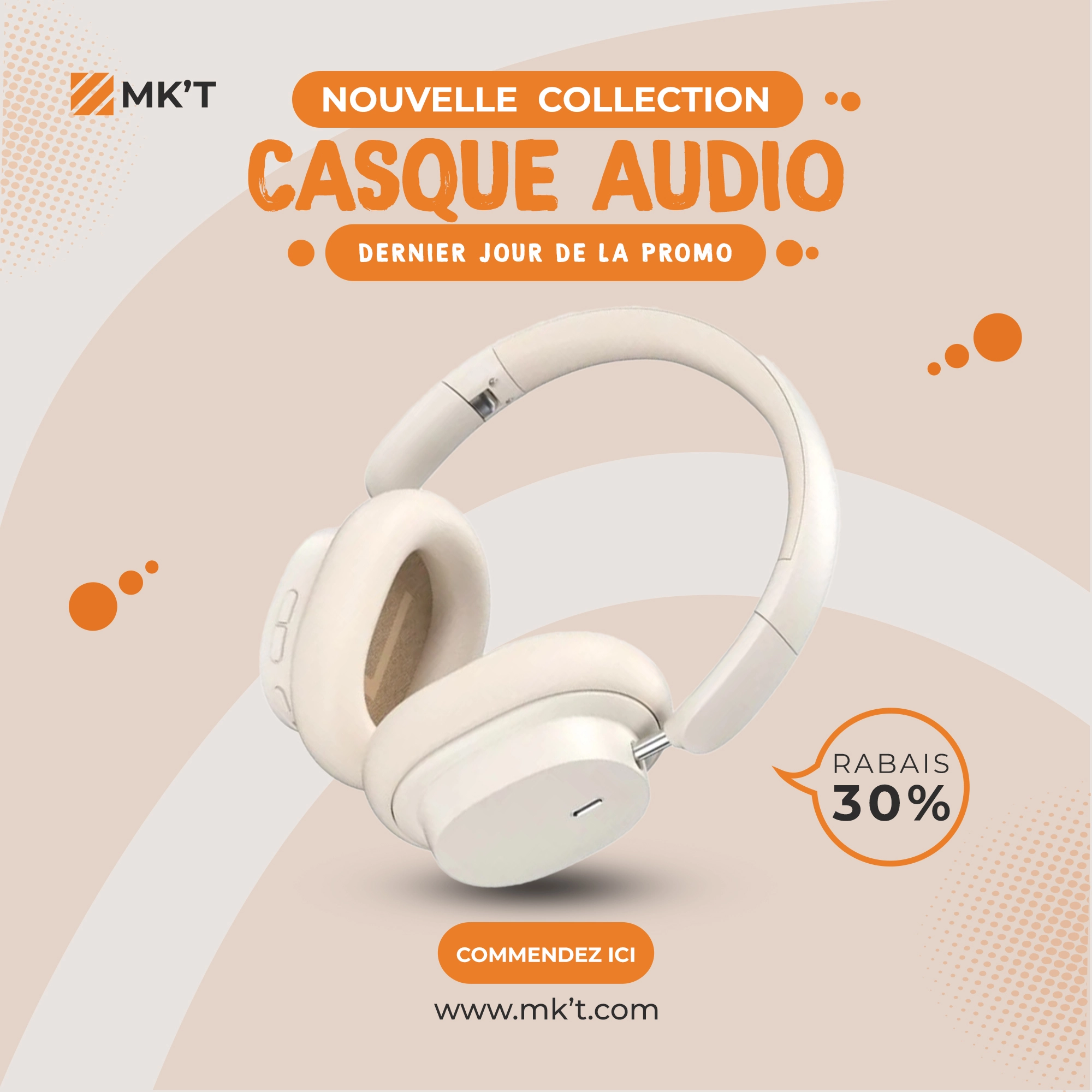 affiche de présentation d'un casque audio