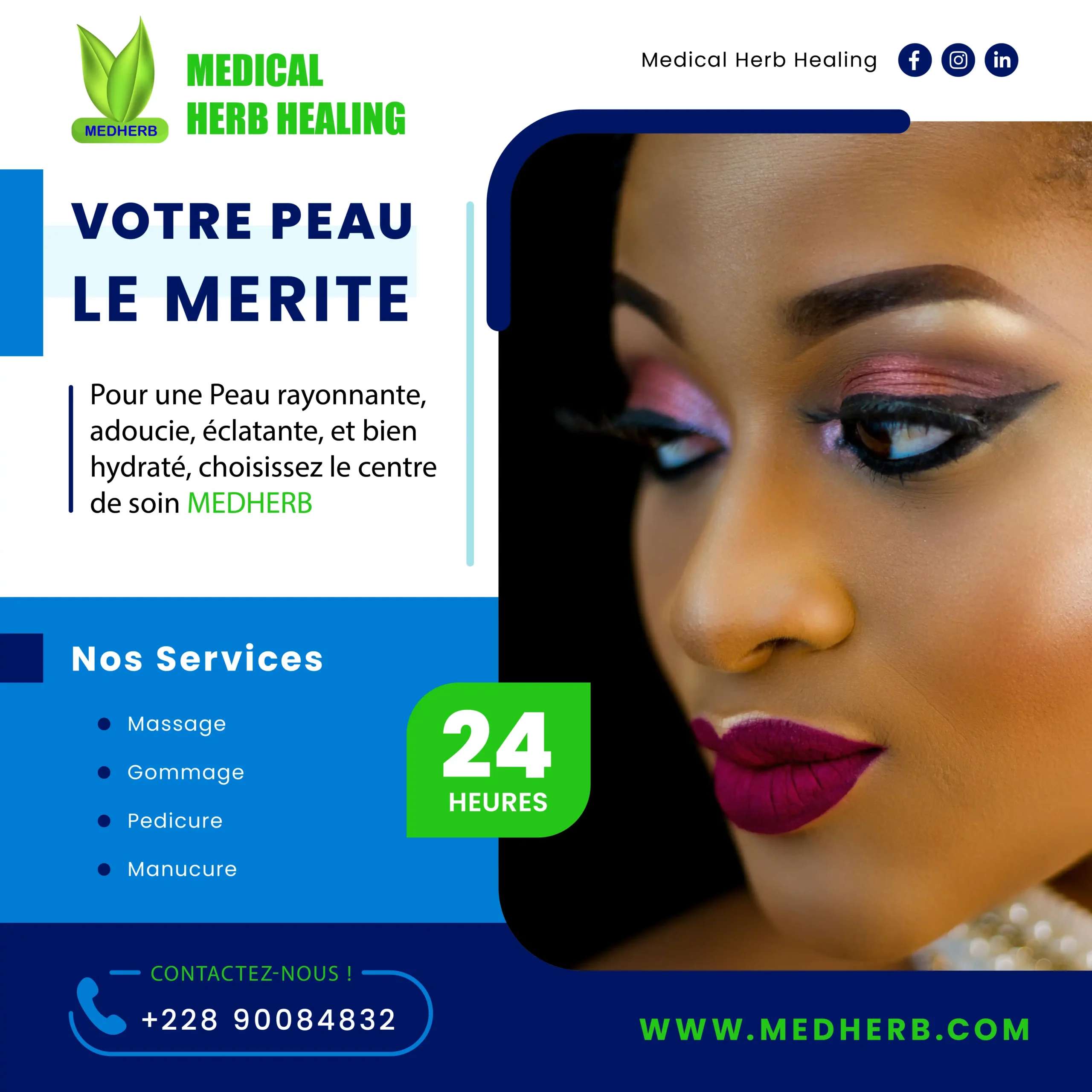 affiche pour maison de soin de visage