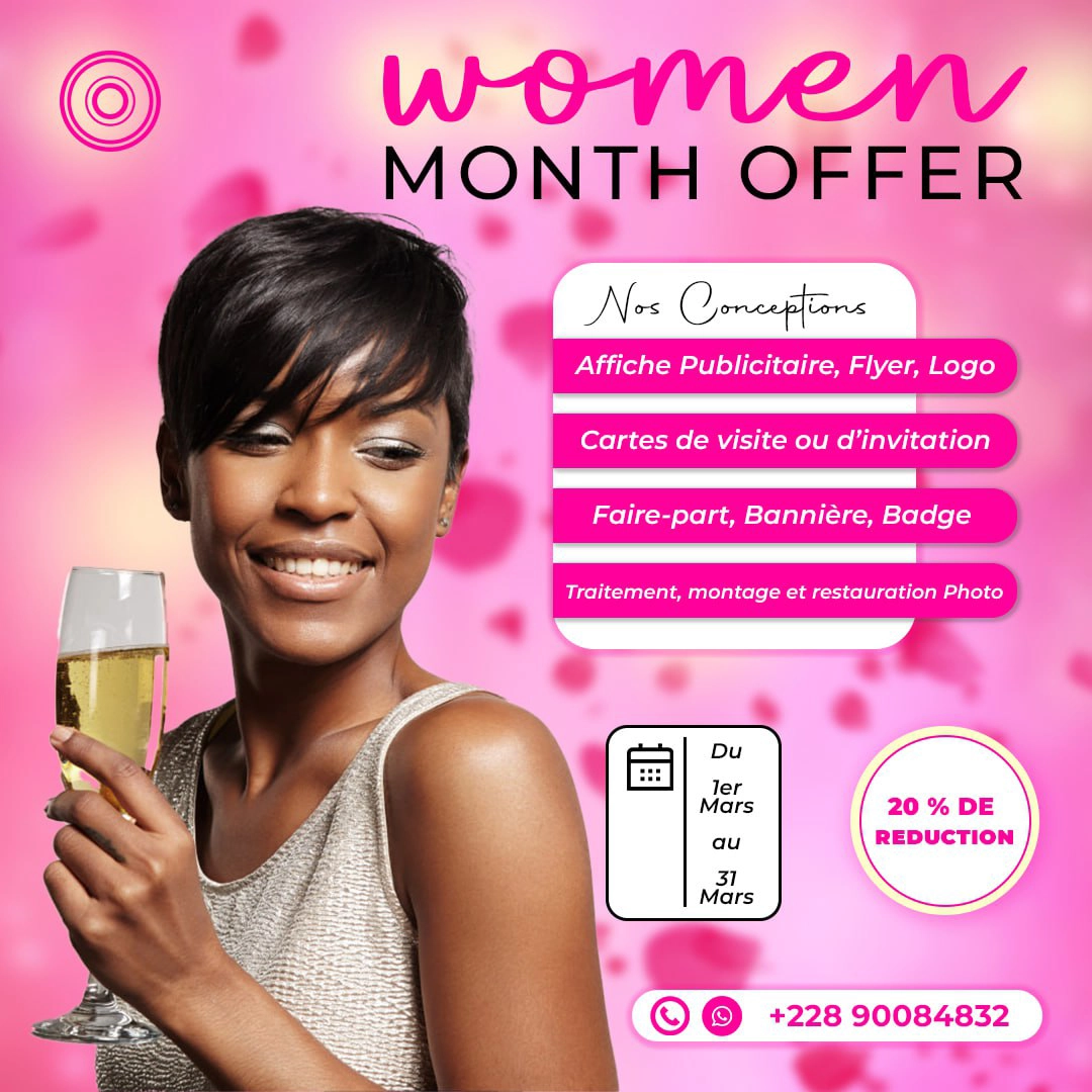 affiche publicitaire pour le mois de la femme